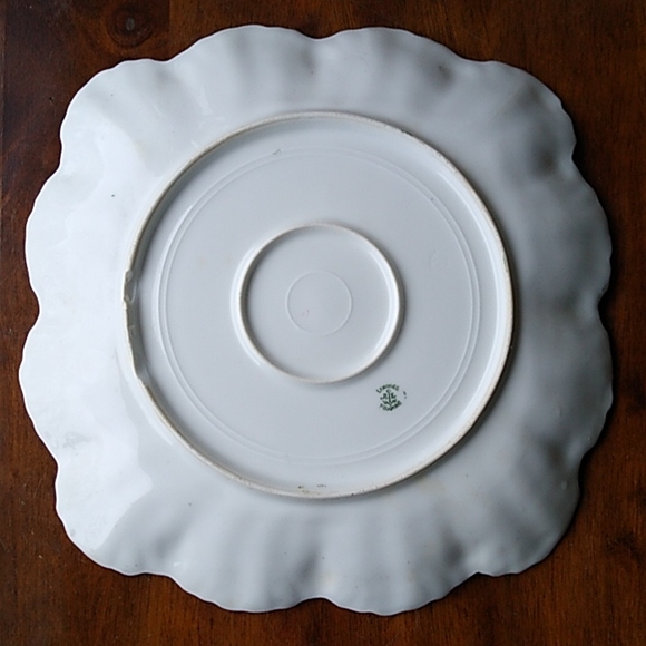 Antique Limoges  Lily Cabinet Plate Square Serving Tray Platter Victorian 1891 - Picture 4 of 8